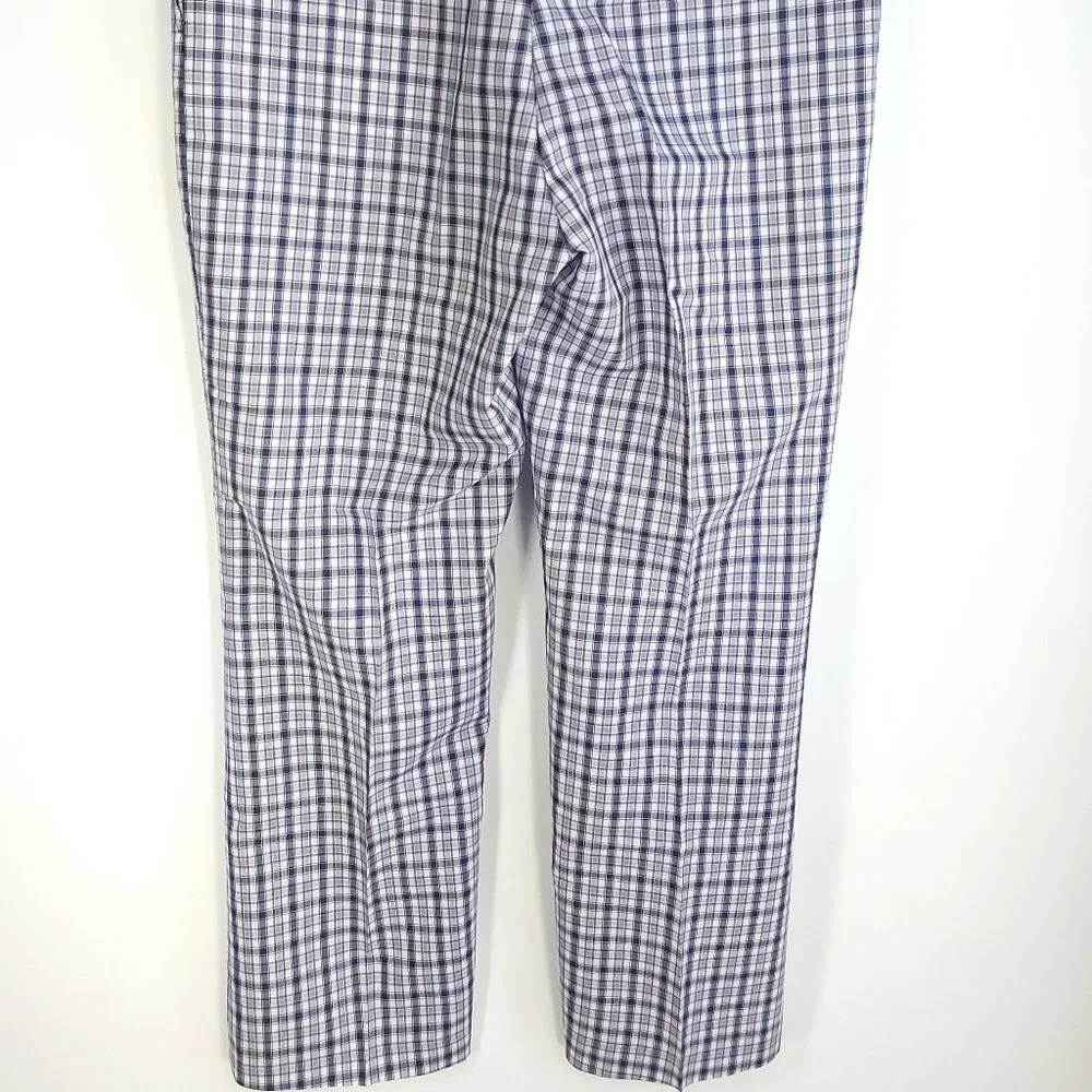 Vtg Sportswear Casual Pants Men's 38 Blue White Plaid Grandpacore Punk Ugly - Picture 5 of 10